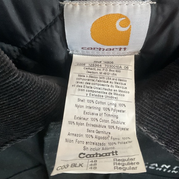 Carhartt C03 - Fantasee Lighting - Full Zip Black Work Jacket - Size 48 Regular - Picture 4 of 14